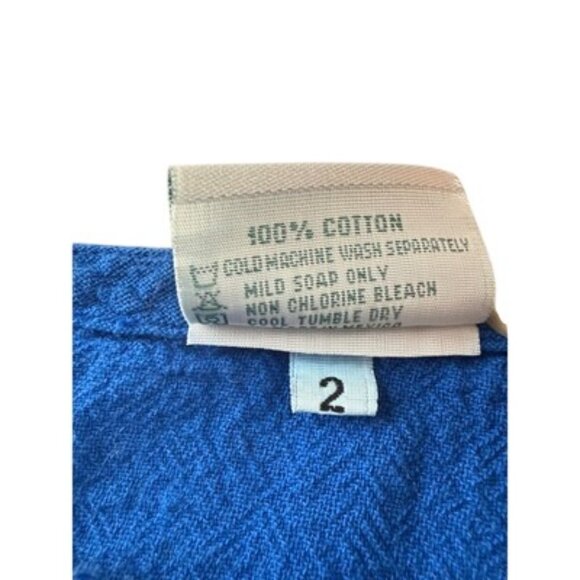 Oh My Gauze Womens Blue Long Sleeve Top Size 2 100% Cotton Soft Lightweight - Picture 4 of 4